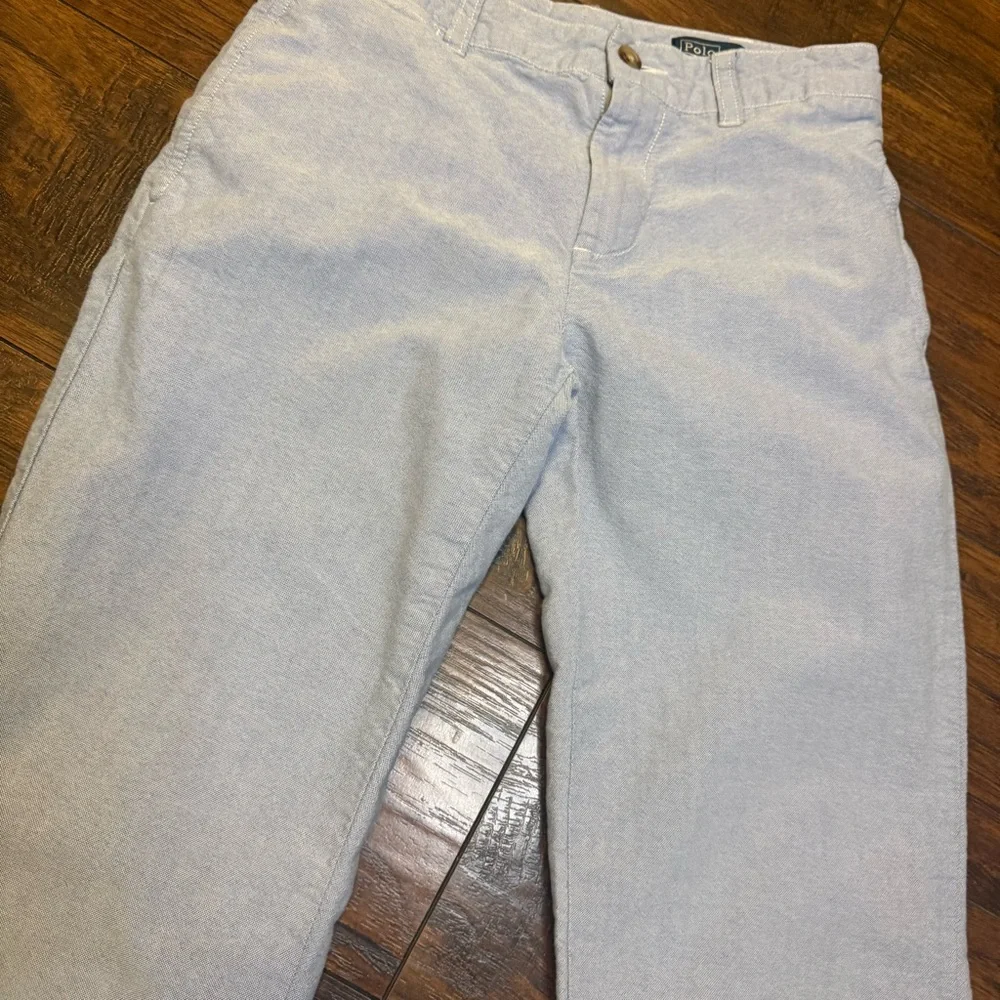 Ralph Lauren Boys Size 10 Light Blue Chino Dress Pants 100% cotton Preppy Casual